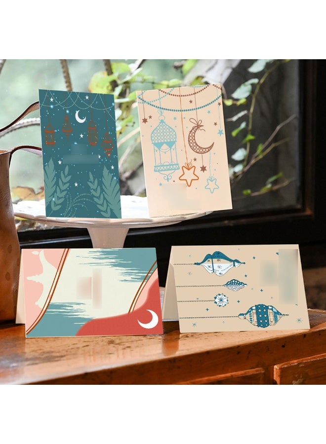 Dreamy Star And Moon Minimalist Style Folded Wishing Card Star Language Wish Card Thank You Card - 12Pcs Card & 12Pcs Envelop - Image 5